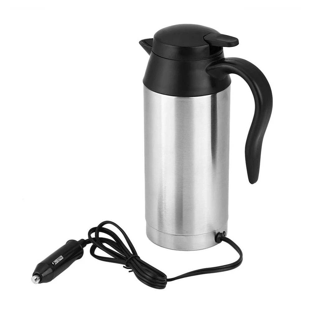 ALLGOODSBRAND Reisestecker Wasserkocher, Edelstahl, 750ml, 12V