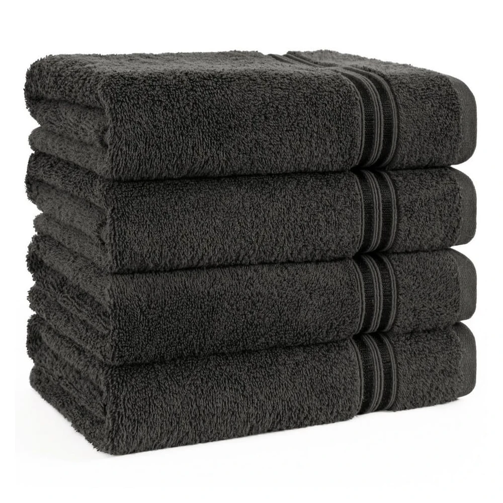 HAMMETEX Handtuch Set, 4er Set, 50x100 cm, 100% Baumwolle, Frottier, Antrasit