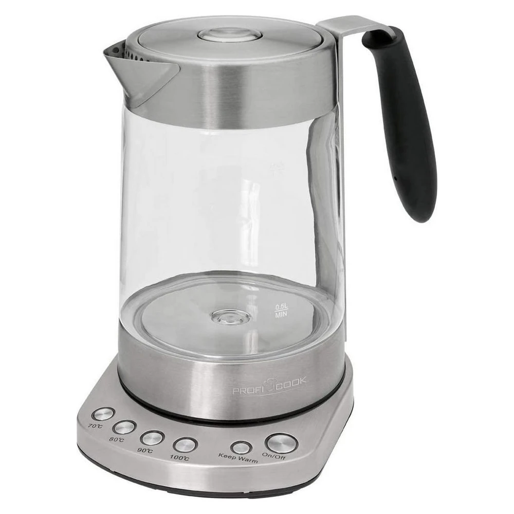 BOMANN Wasserkocher PC-WKS 1020 G, 1.7L, 3000W, Glas/Edelstahl