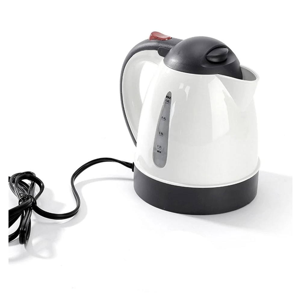 CRRYNUO 12V Auto-Wasserkocher, 1000ml, Weiß, Edelstahl-Heizplatte